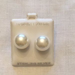 Pearl earrings with sterling silver post & backs